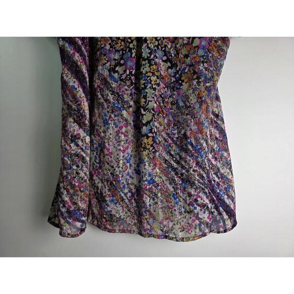 Roz & Ali Women's Small Cold Shoulder Blouse Flutter Sleeve Lined - Picture 8 of 9